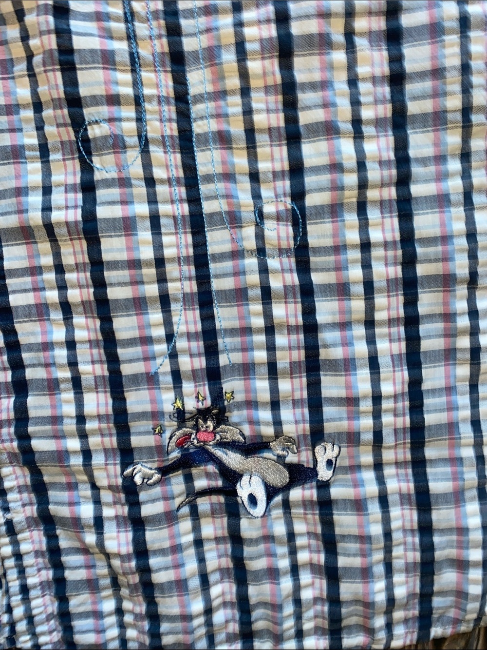 Looney TunesWarner Bros. Tweety and Sylvester Plaid Button-Up - Picture 4 of 6